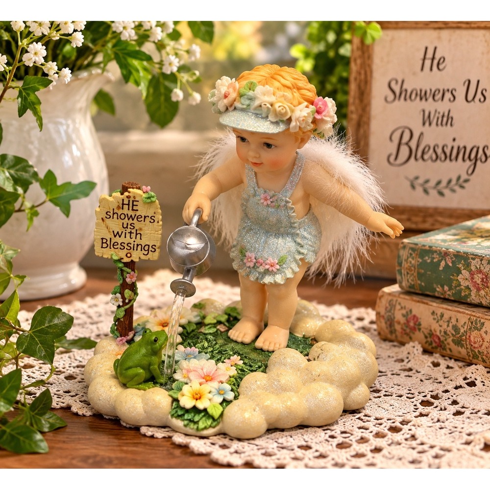 Hamilton Collection Little Messengers He Showers Us With Blessings Angel 1998